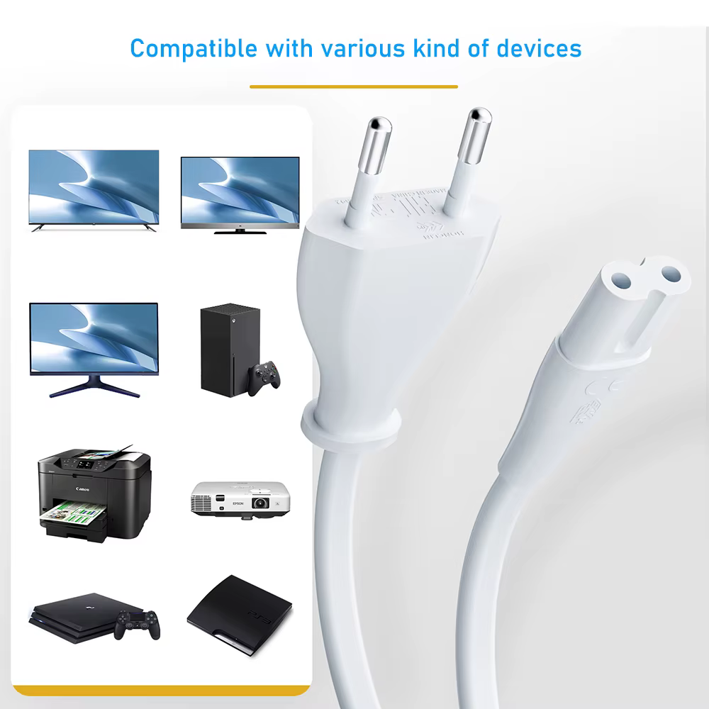 Cable IEC C7 Euro UE – TPE Premium Compatible PS5 Xbox Apple TV - imagen 2