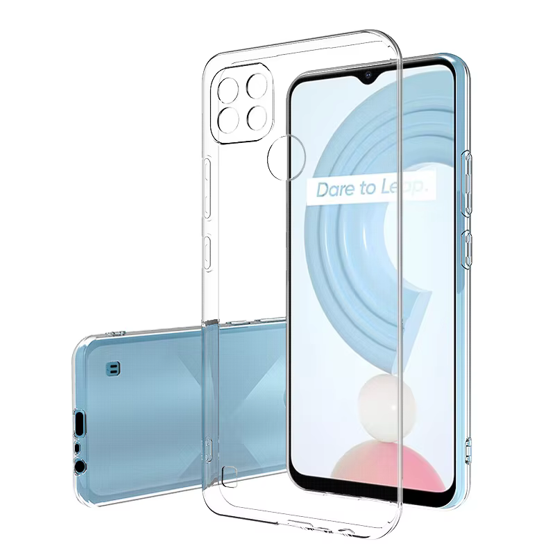 Funda transparente mostrando el diseño del OPPO Realme