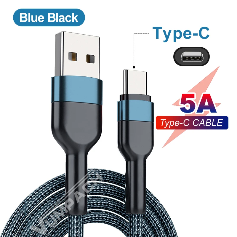 Cable USB C 5A - cable enrollado