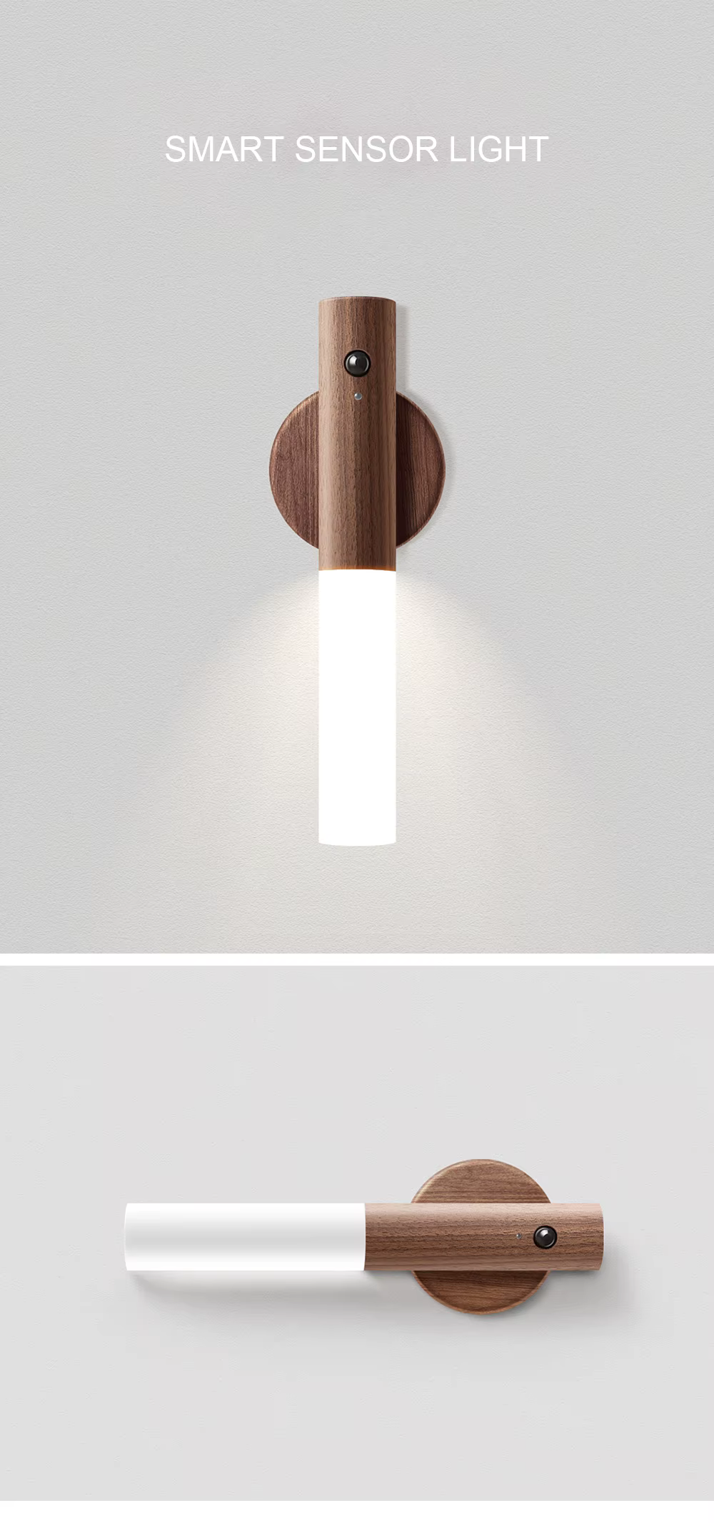 Lámpara LED con sensor PIR instalada en interior de armario