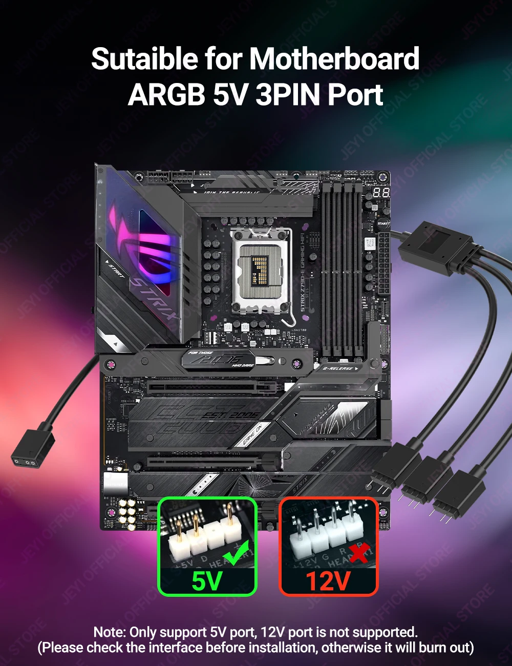 Conexiones compatibles con puertos 5V 3 pines