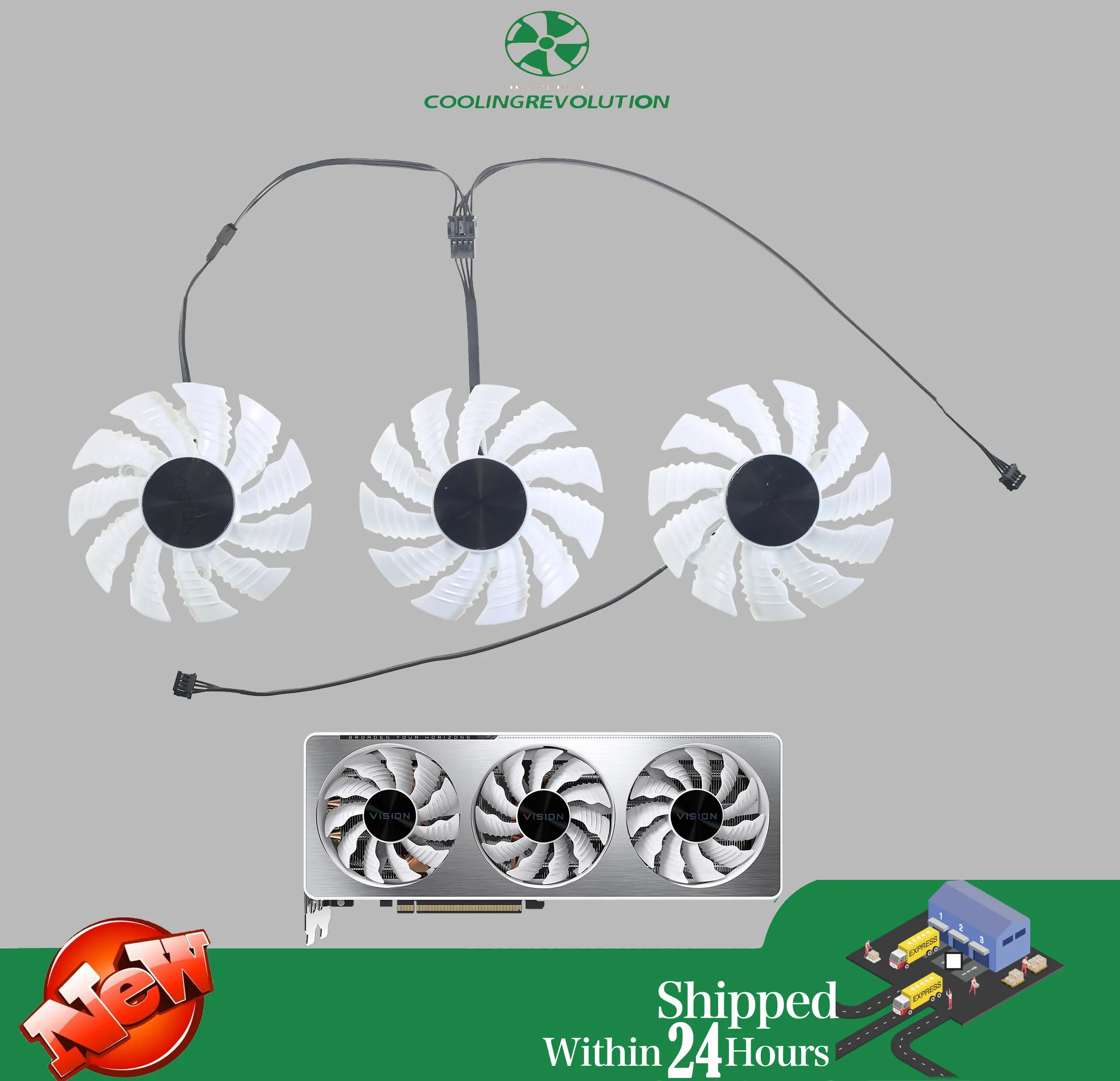 Ventilador 82mm para RTX 3070 VISION OC - vista frontal
