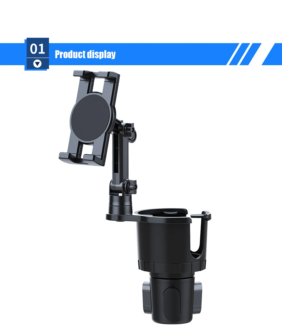 Soporte para tablette de coche 2 en 1 OUTMIX vista frontal