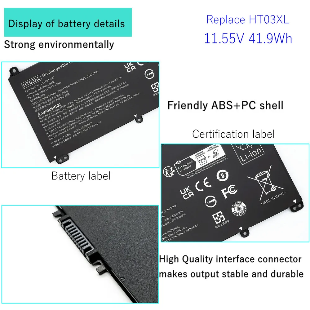 Batería HT03XL para portátil HP Pavilion 14-CE y 15-CS - imagen 2