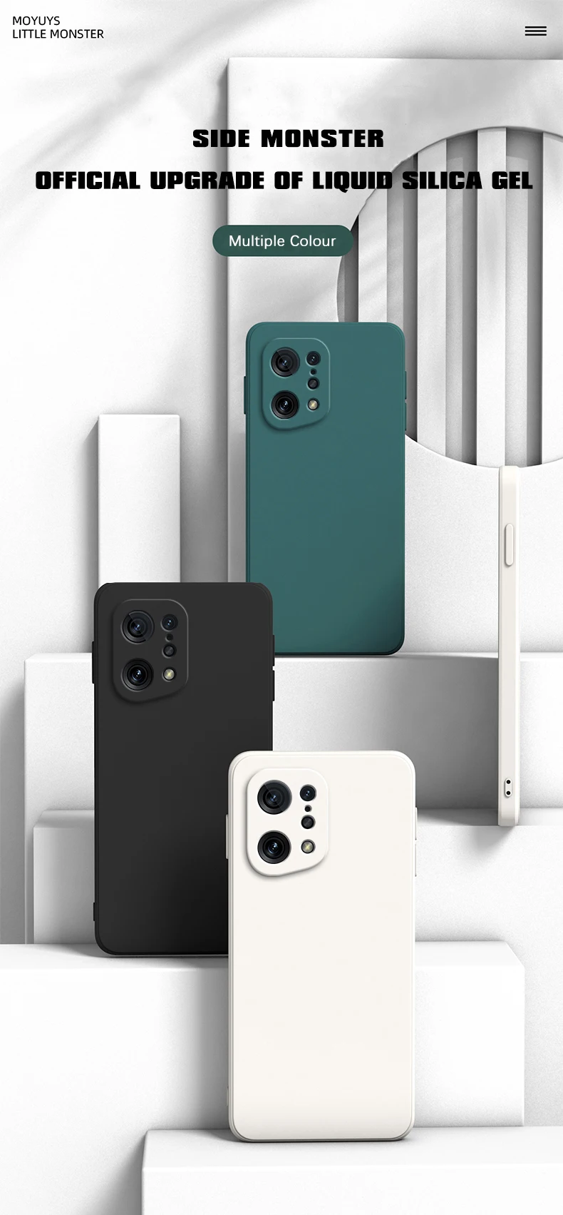 Funda de silicona líquida en color negro para OPPO Find X5 Pro