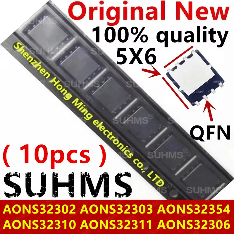 Vista frontal del QFN-8 AONS32302