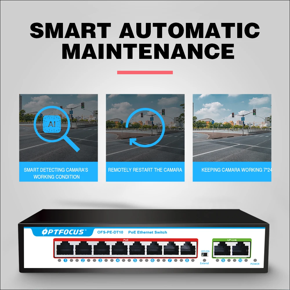 OPTFOCUS Switch POE Gigabit AI para Cámaras - imagen 4