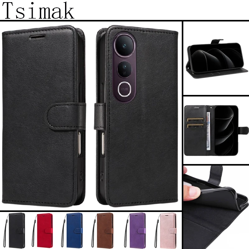 Funda de cuero tipo billetera en color negro con cierre