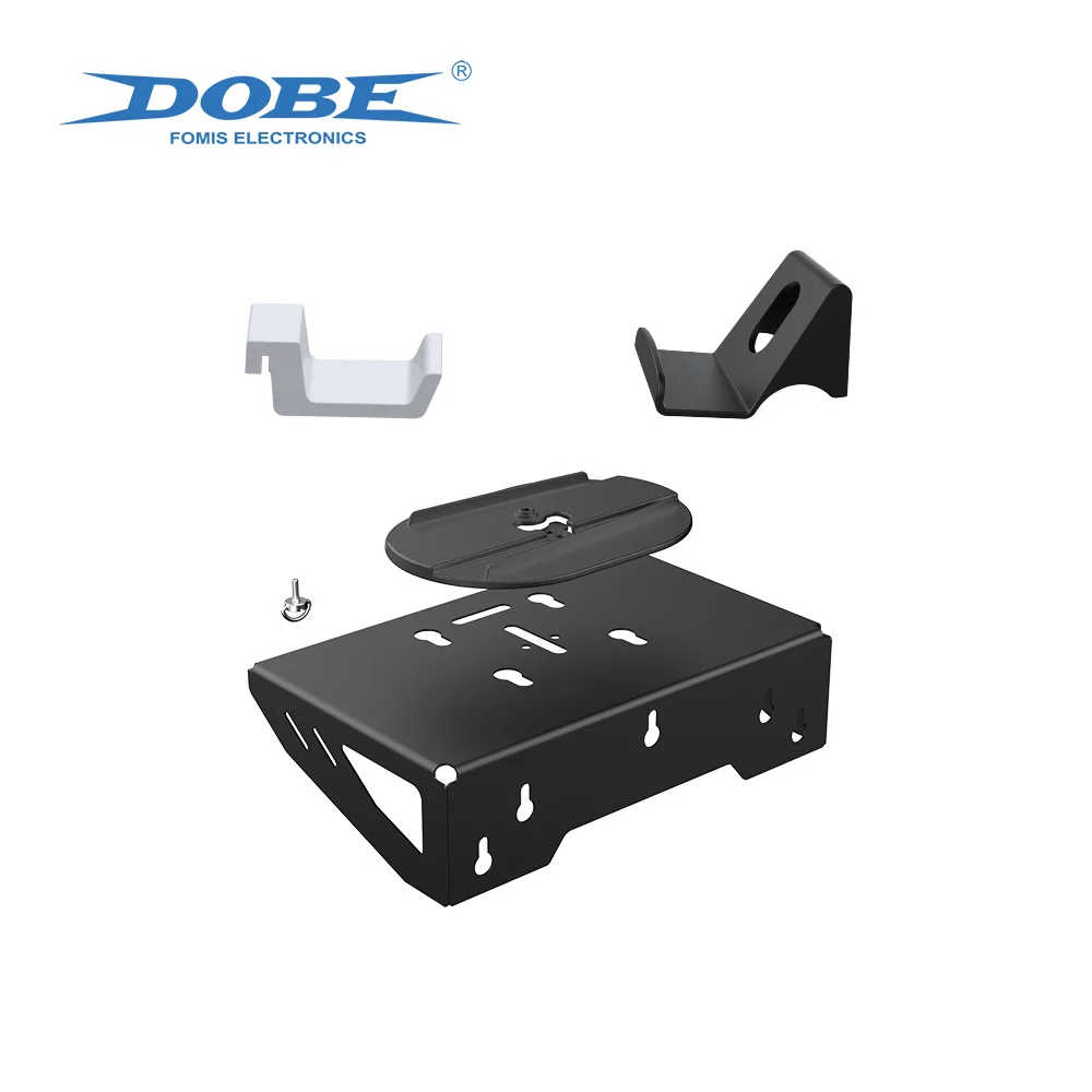 Soporte Pared PS5 Slim y Digital – DOBE Acero con Gancho Auriculares y Mando