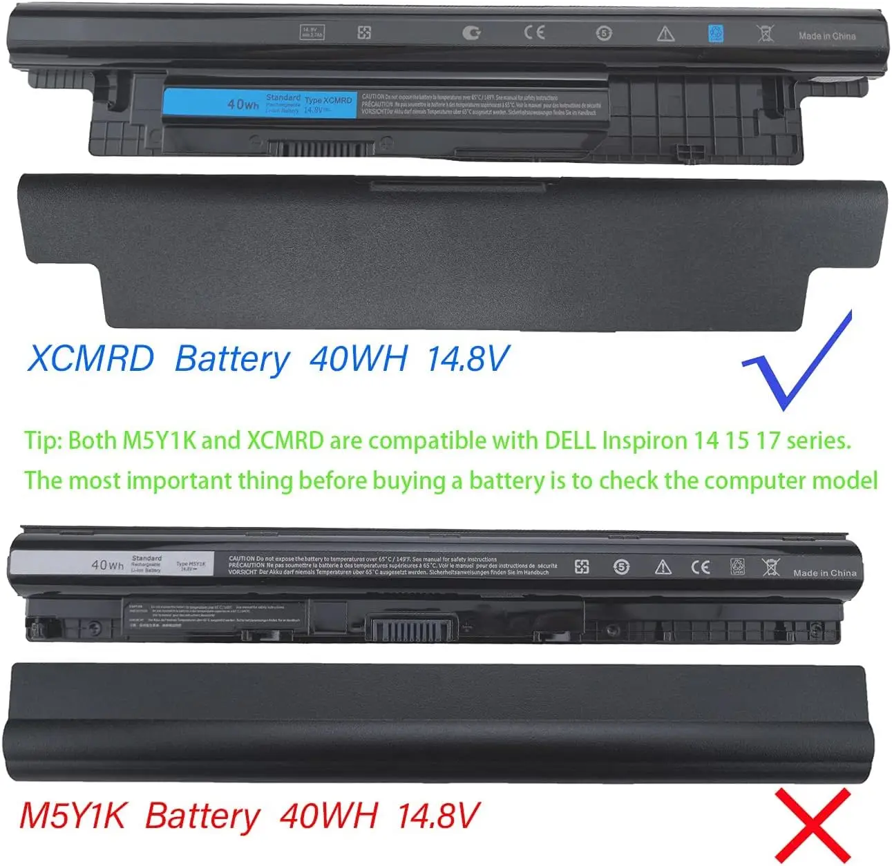 Batería de recambio para Dell Inspiron