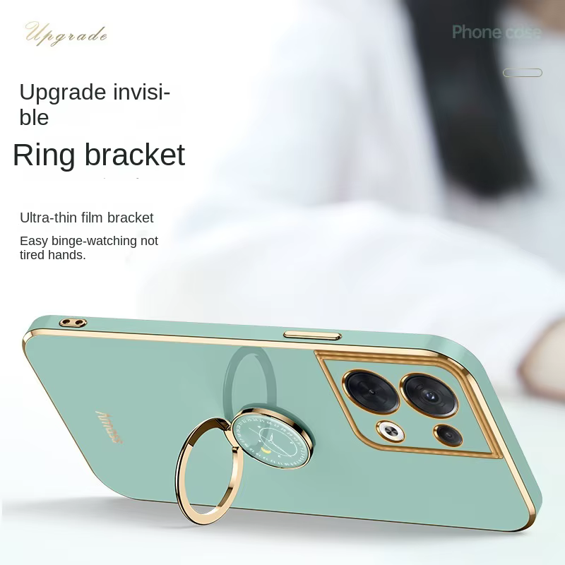 Funda Silicona Oppo Reno 8/13/14 Pro – Marco Dorado con Correa - imagen 4