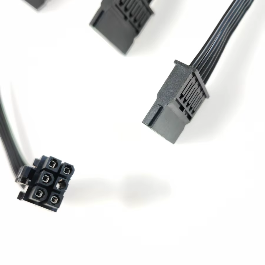 Detalhe do conector e fios