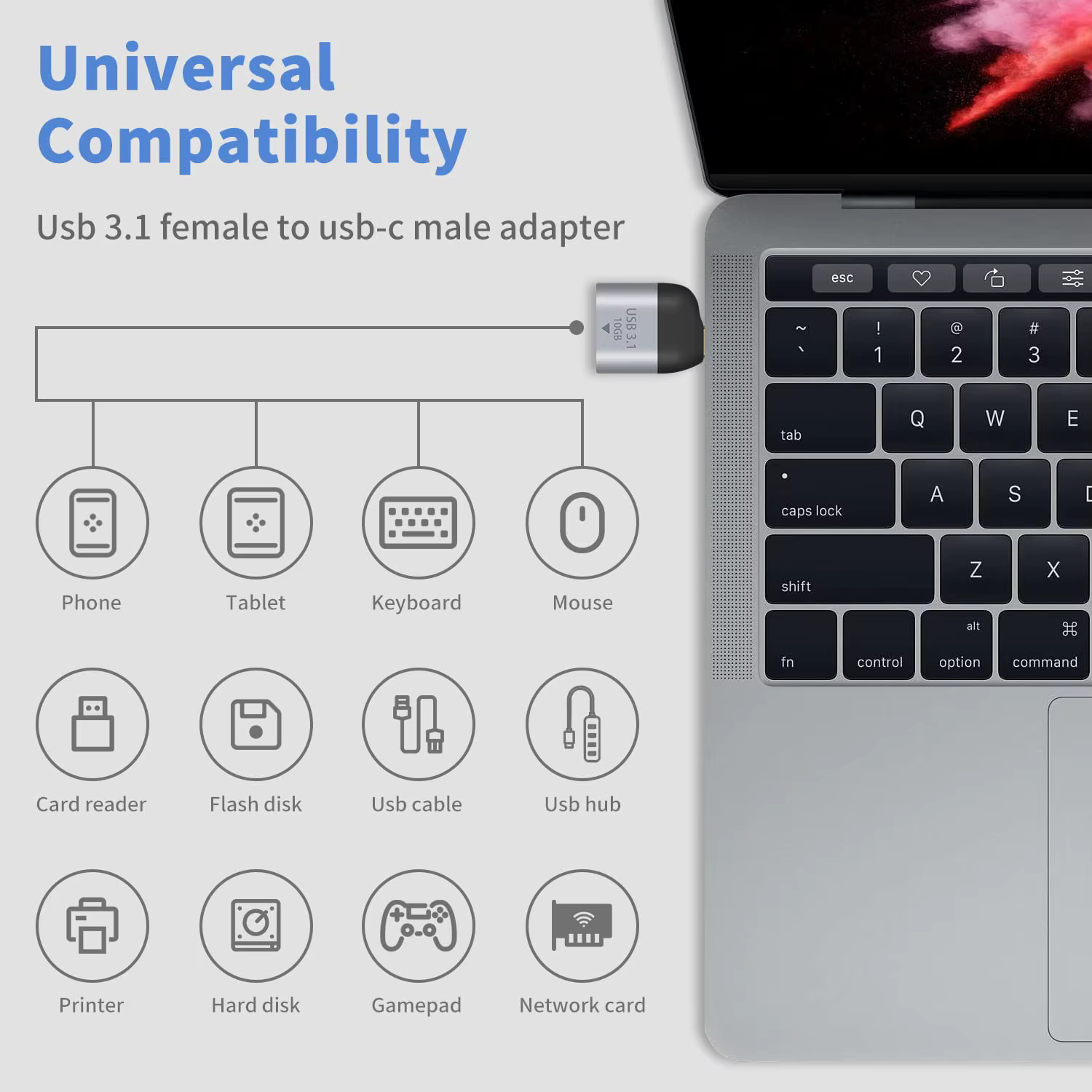 Adaptador USB MOSHOU detalle