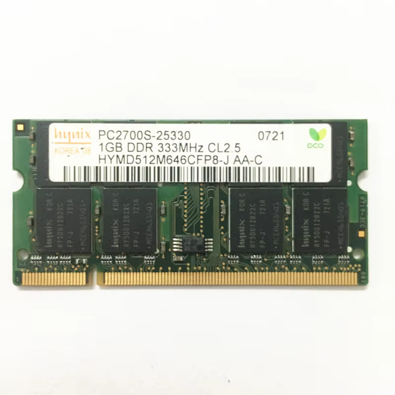 Módulo HYNIX DDR1 1GB 333MHz SODIMM frontal