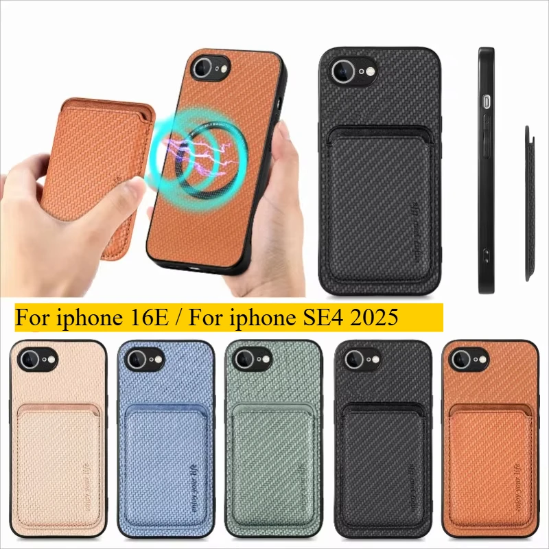 Funda Fibra Carbono iPhone 16E Carga Inalámbrica MagSafe