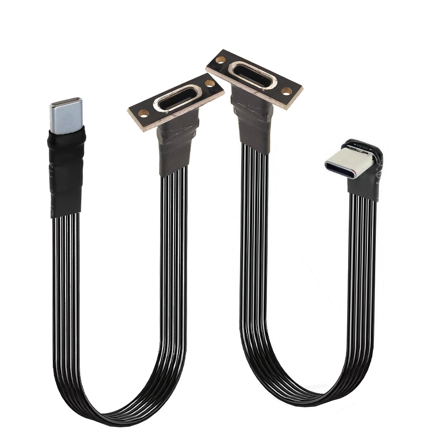 Cable banda plana USB-C 90° - vista lateral