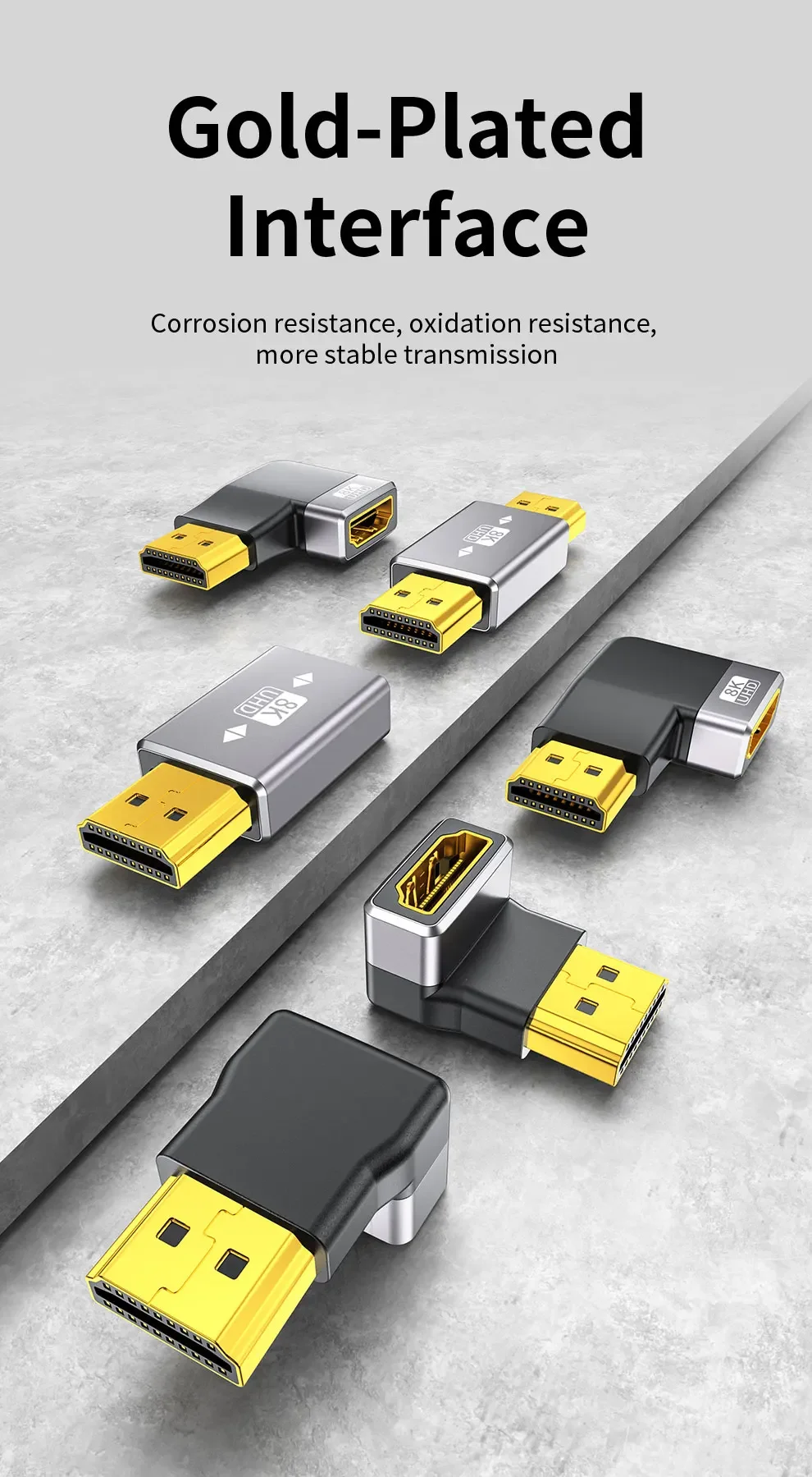 Conector HDMI chapado en oro para conexiones audiovisuales