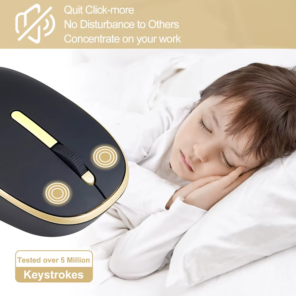 Ratón HKZA conectado por USB-C a portátil