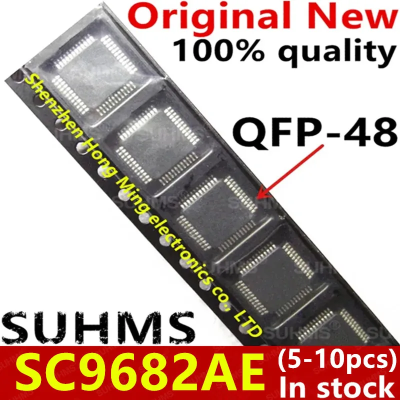 Vista frontal del chip SC9682AE QFP-48