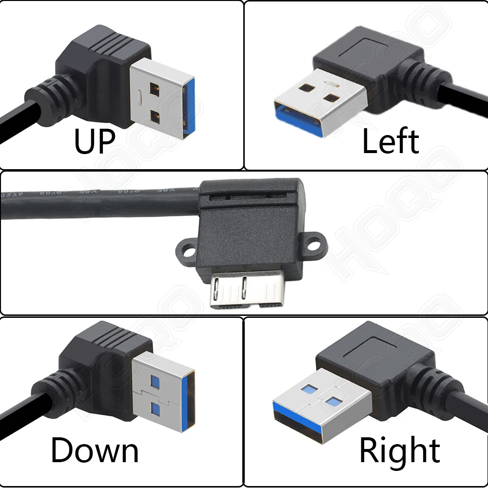Cable USB 3.0 A macho a Micro B 90 arriba izquierda corto datos carga - imagen 5