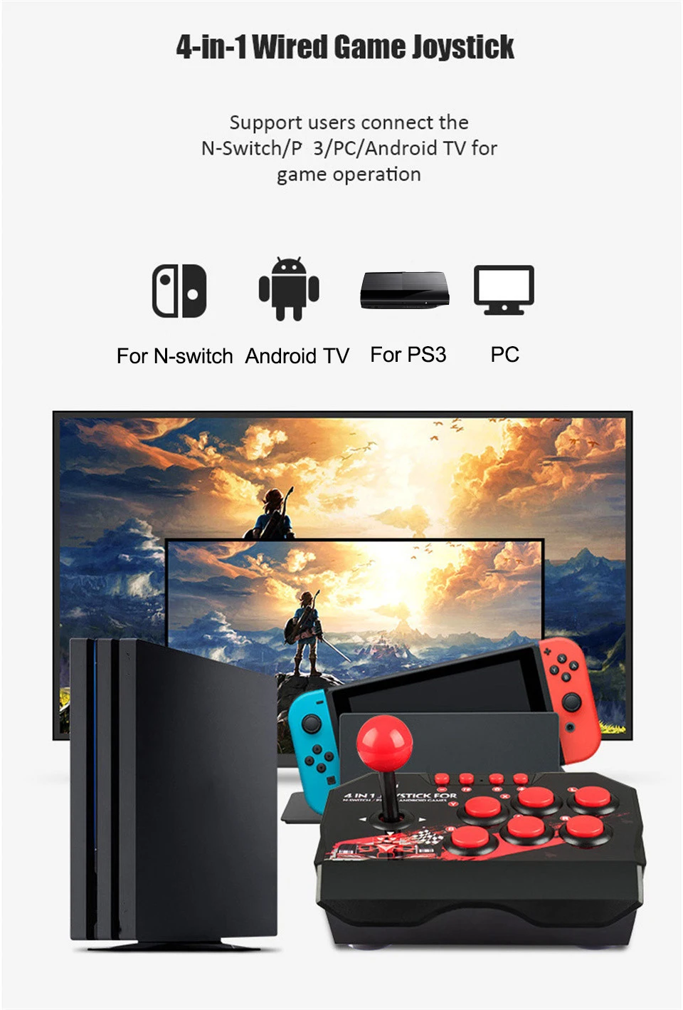 Mando arcade GAMINJA 4 en 1
