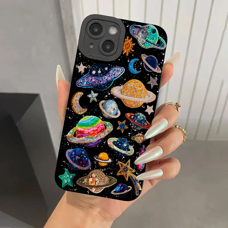 Funda Samsung Galaxy Pintada a Mano Planeta Trenzado Colorido - imagen 4
