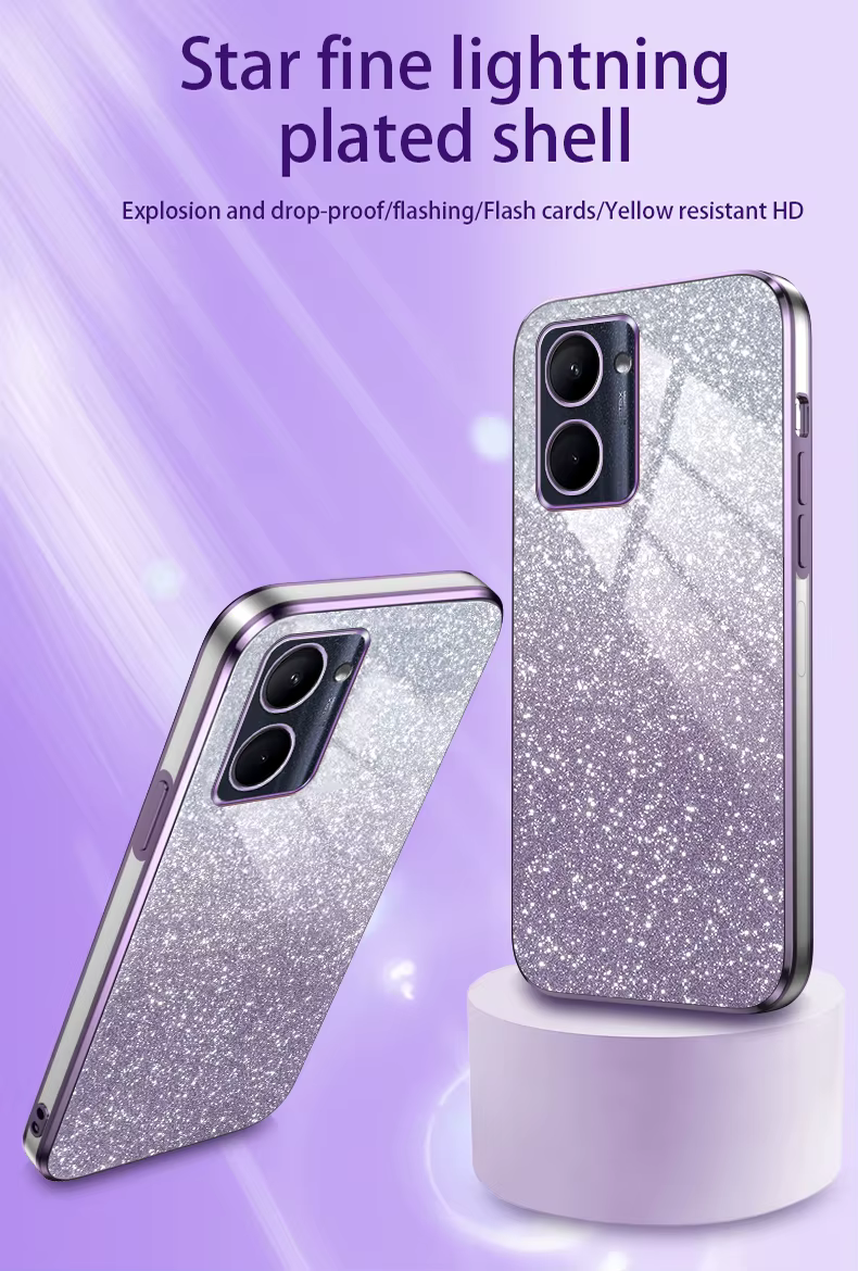 Funda de silicona con brillo degradado en color azul