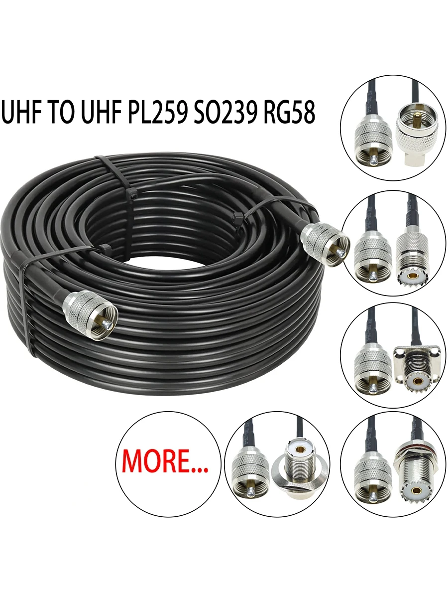 Cable coaxial RG58 con conectores UHF