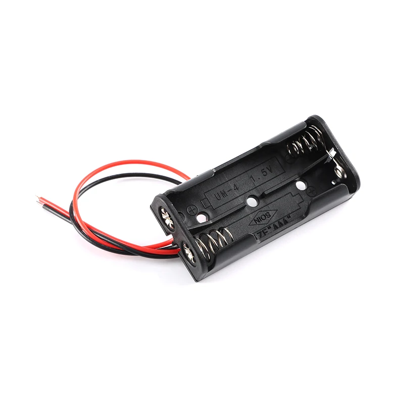 Caja porta pilas AAA negra para 2, 3 o 4 unidades – Resorte 1,5V
