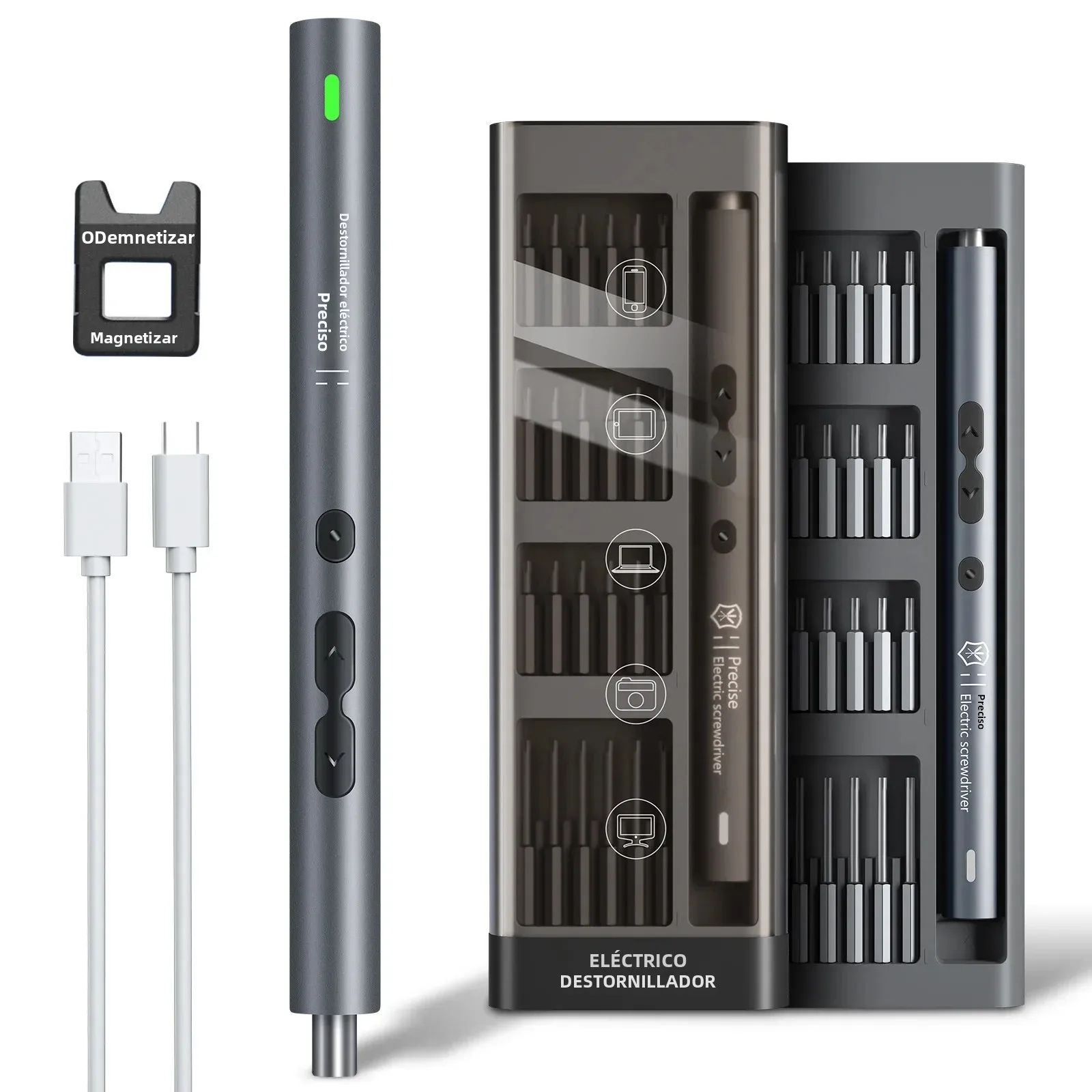 Destornillador Eléctrico USB-C Recargable – Kit Reparación Móviles - imagen 5