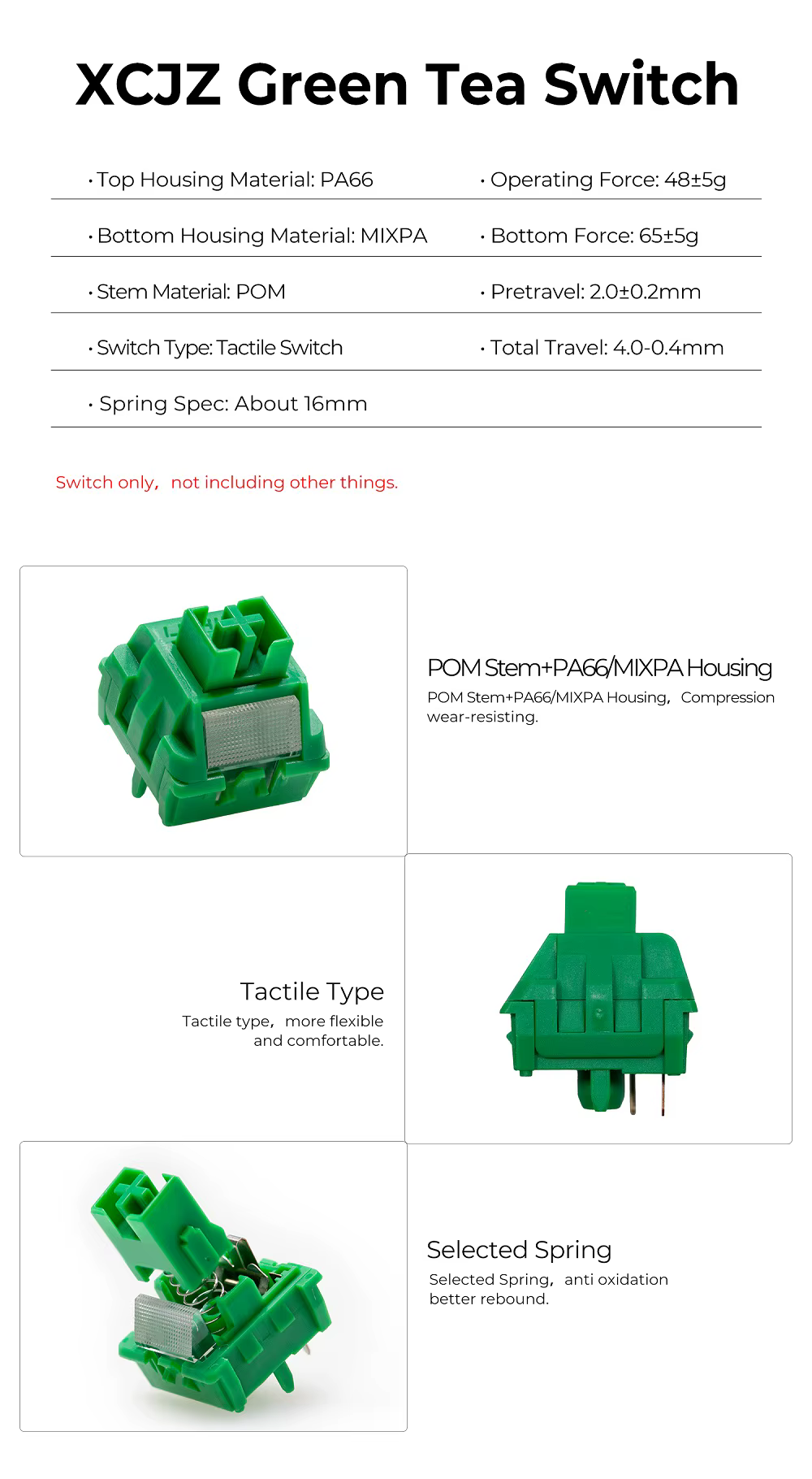 Interruptor XCJZ verde RGB SMD lateral
