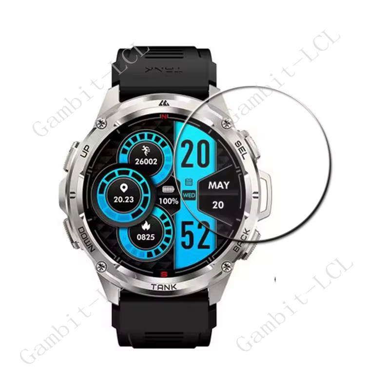 Detalle del protector de vidrio templado para smartwatch