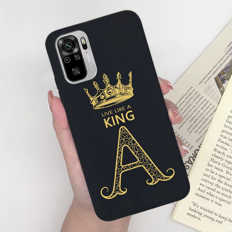 Funda de silicona con letras decorativas para Xiaomi Redmi Note 10