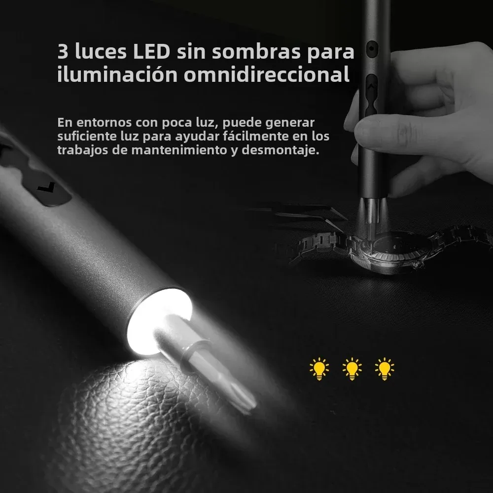 Destornillador Eléctrico USB-C Recargable – Kit Reparación Móviles