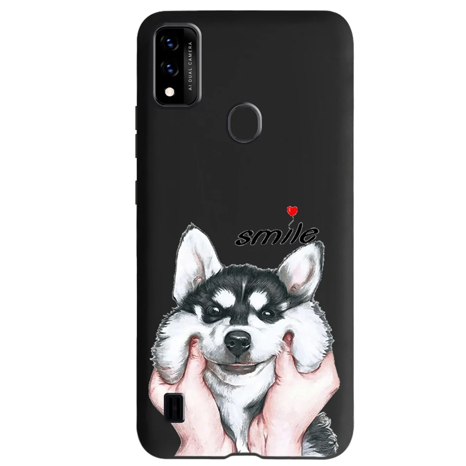 Funda de silicona con diseño de lobo y gato para ZTE Blade A51