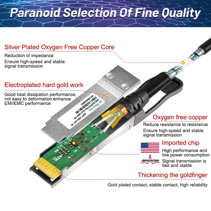 Cable DAC 100Gb QSFP28 Pasivo Apilable para Mikrotik Huawei Cisco - imagen 4