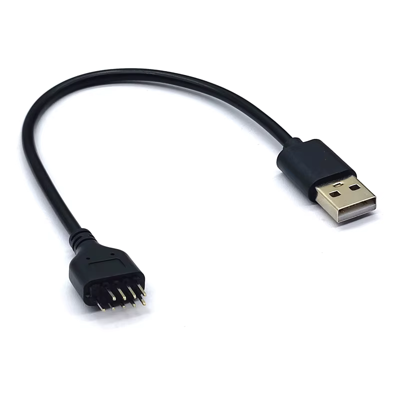 Conector macho de 9 pines y USB tipo A
