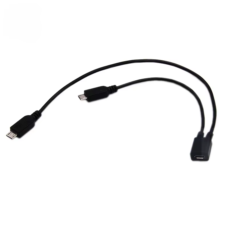 Divisor Micro USB 2.0 Y Hembra a Doble Macho Extensión Carga Datos - imagen 3