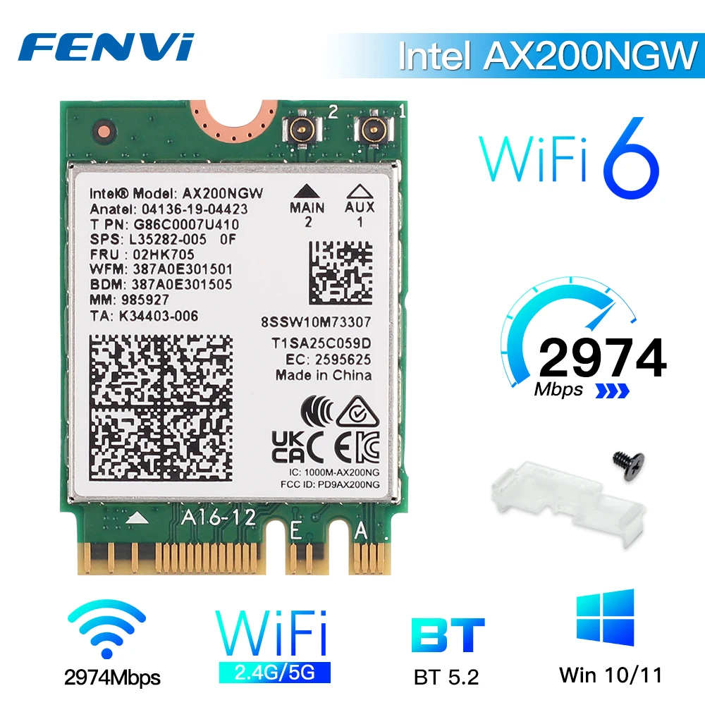Adaptador M.2 a PCIe para WiFi 6 AX200/9260NGW AX210 - Bluetooth 5.3 - imagen 4