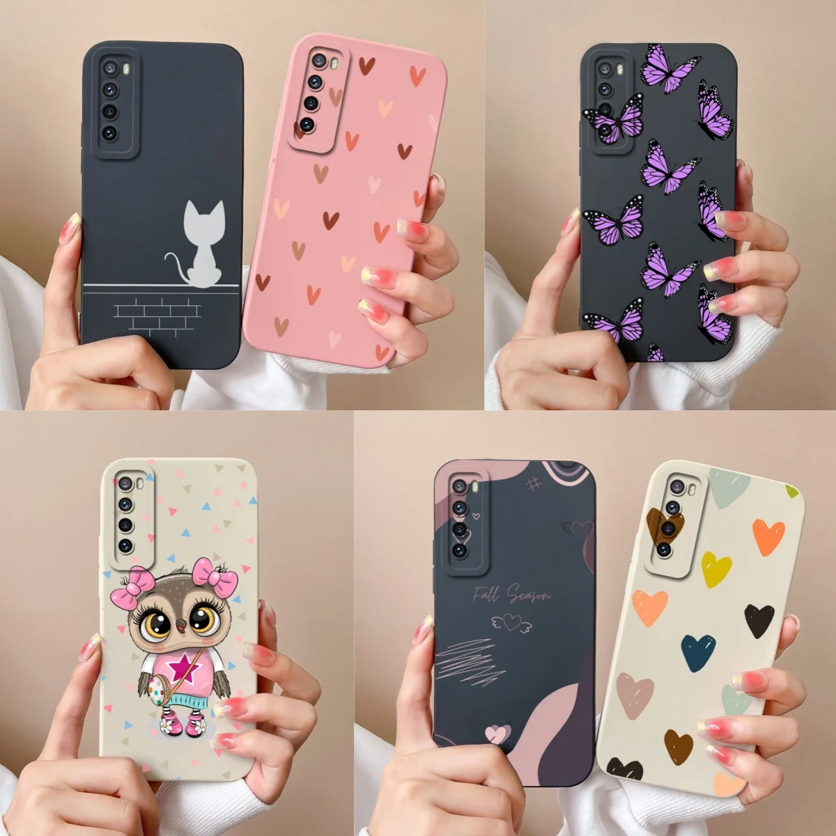 Funda Huawei Nova 7 Pro/7i/7 SE de Silicona con Corazón