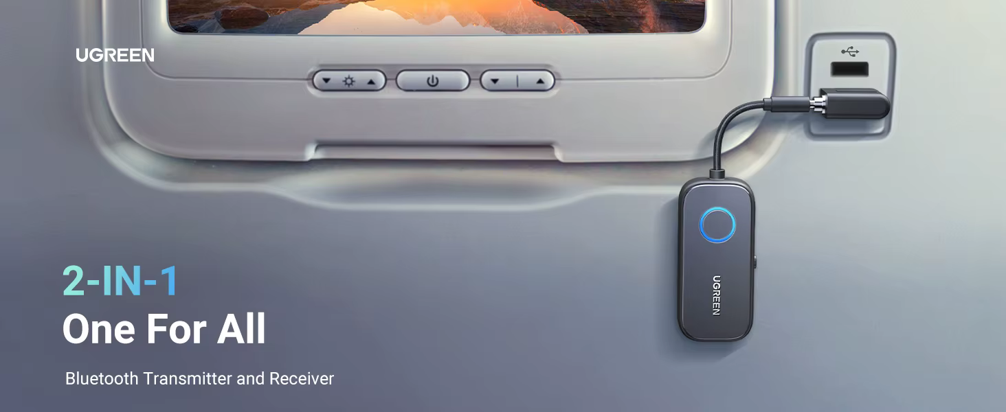 Adaptador Bluetooth UGREEN visto de frente