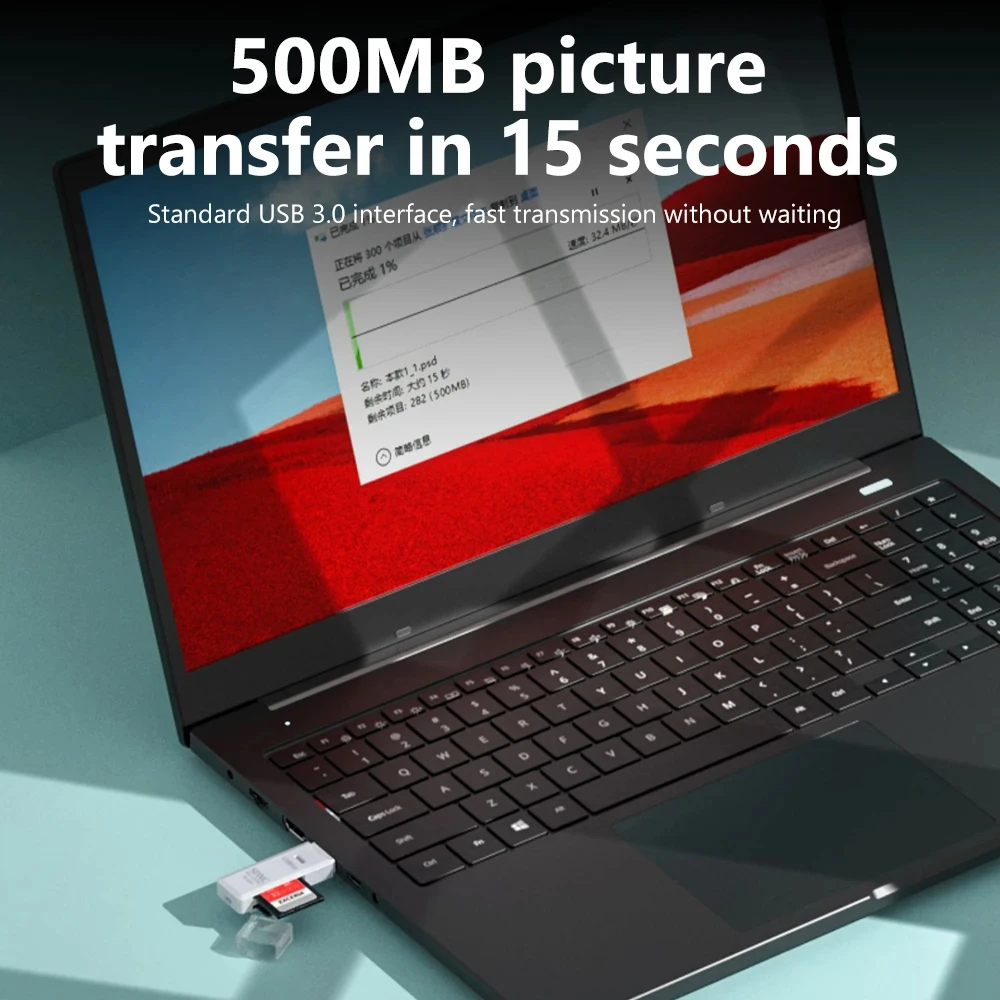 NNBILI Lector Tarjetas SD TF USB 3.0 – Adaptador Alta Velocidad - imagen 4