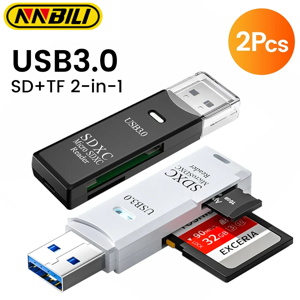NNBILI Lector Tarjetas SD TF USB 3.0 – Adaptador Alta Velocidad - imagen 5