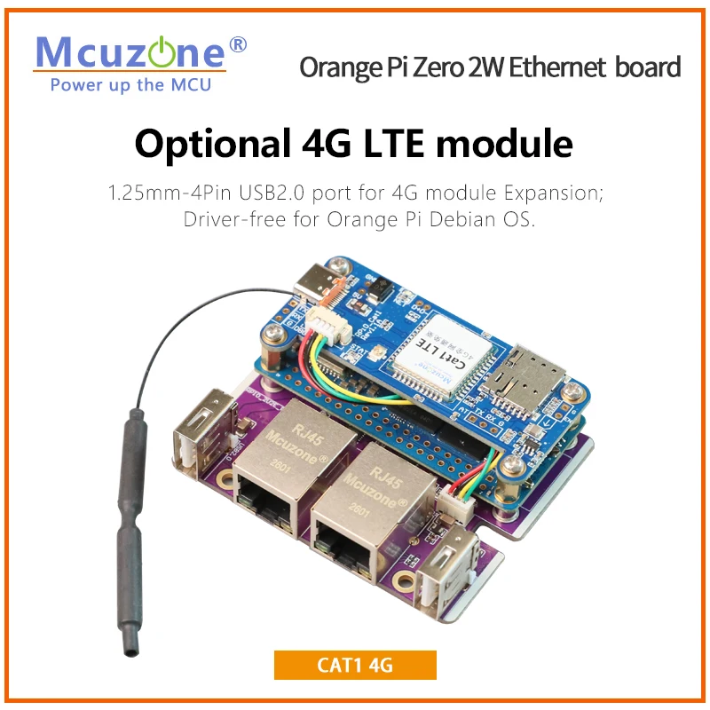 Placa Expansión Ethernet Orange Pi Zero – Doble Puerto - imagen 2
