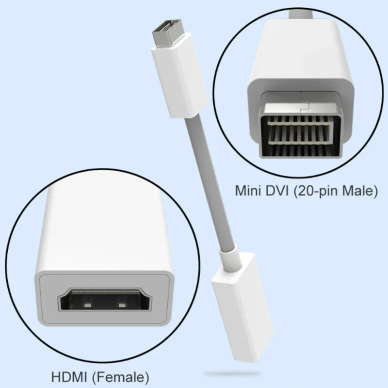 Apple MacBook – Adaptador Mini DVI Macho a HDMI Hembra Full HD 1080p - imagen 4