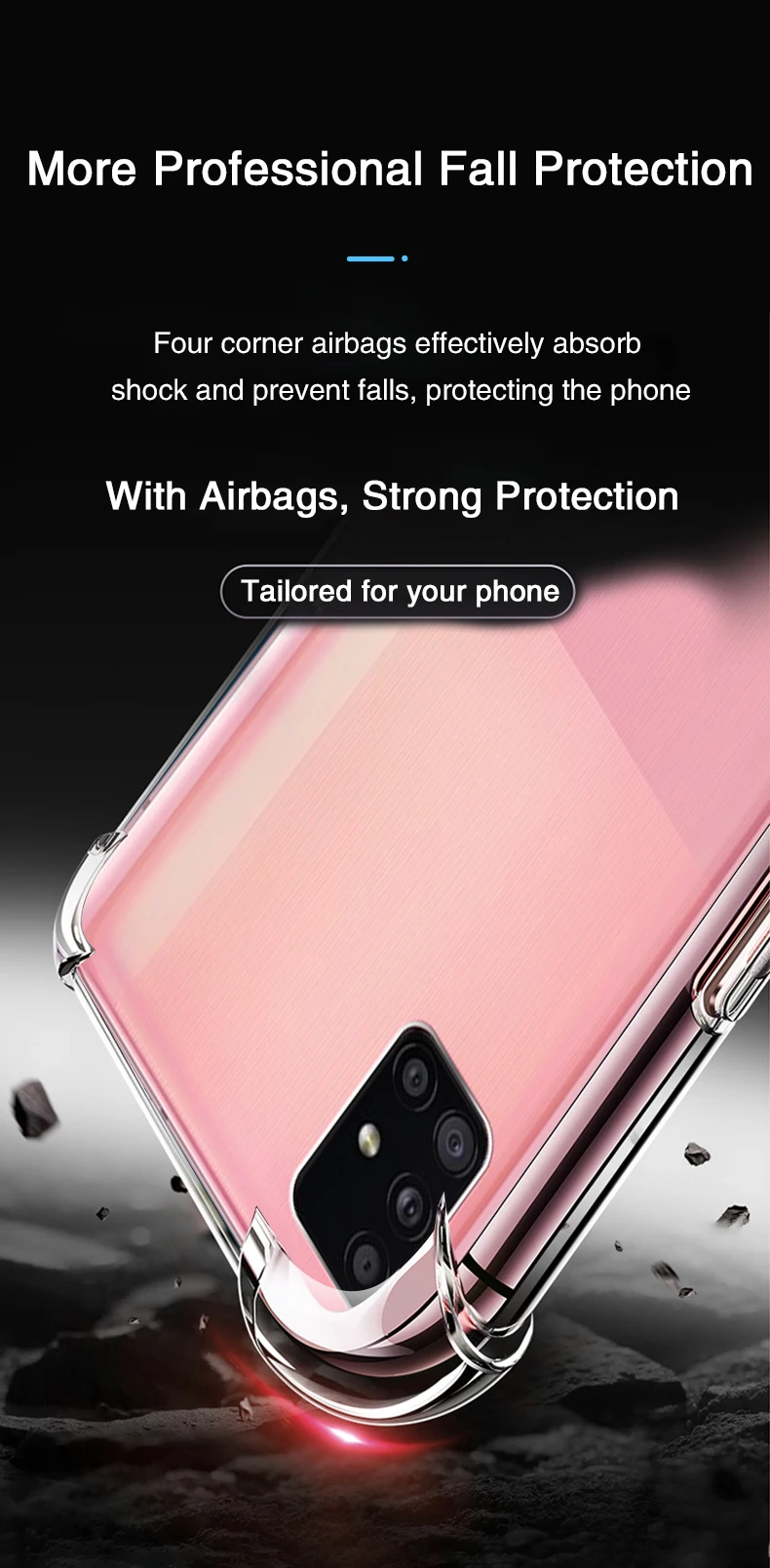 Funda puesta en un Samsung Galaxy mostrando su transparencia y ajuste preciso
