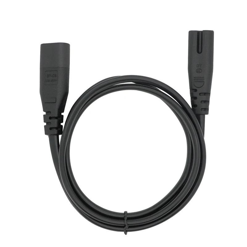 Cable IEC C7 a C8 con conectores macho y hembra