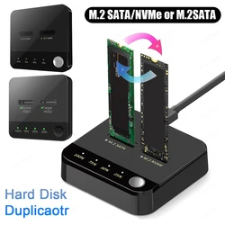 Clonador M.2 SATA/NVMe de doble bahía para disco duro con LED