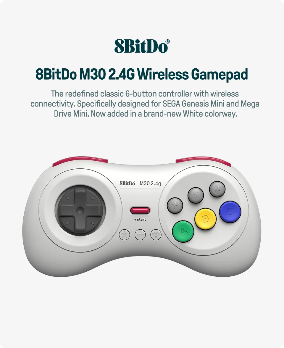 Mando 8BitDo M30 vista frontal
