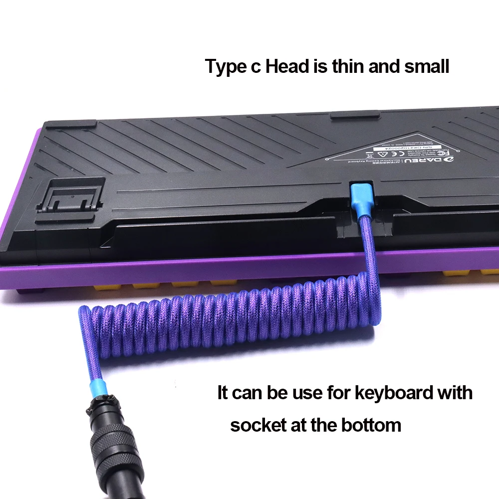 LANO Cable USB-C para teclado mecánico – Bobina de aviador - imagen 4